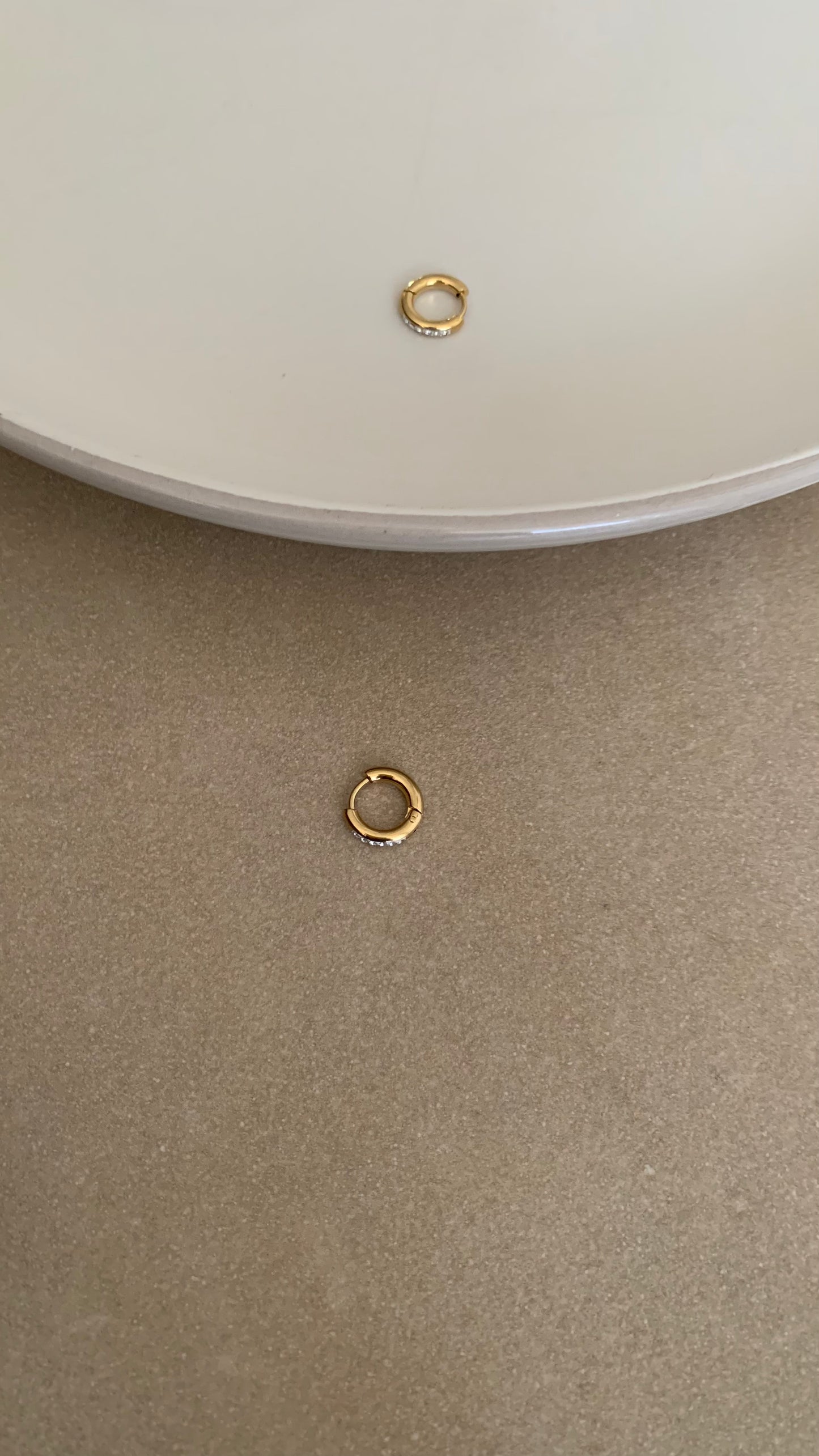 HONEY HUGGIES STONE HOOP EARRINGS