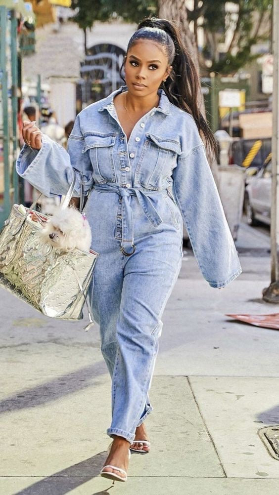 NA-KED DENIM JUMPSUIT