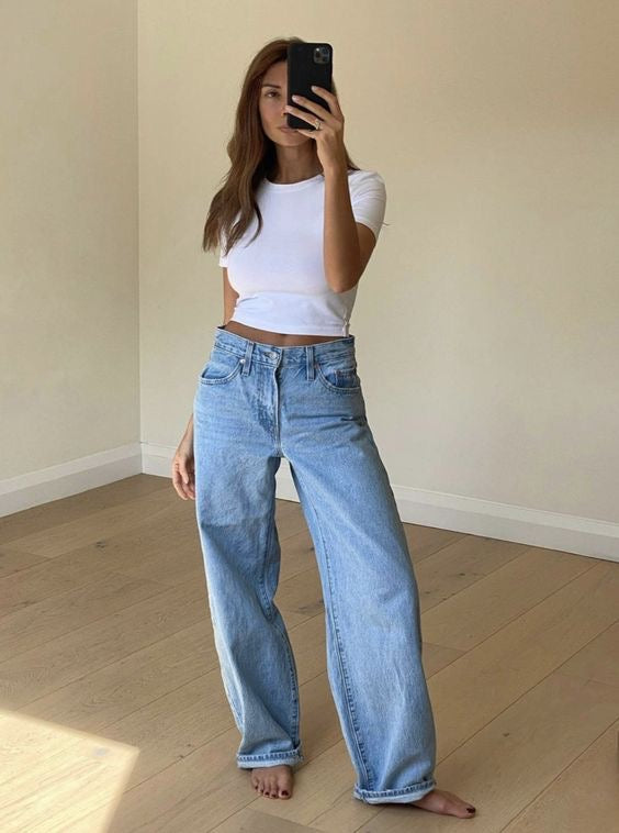 H&M WIDE LEG JEANS - UK 12