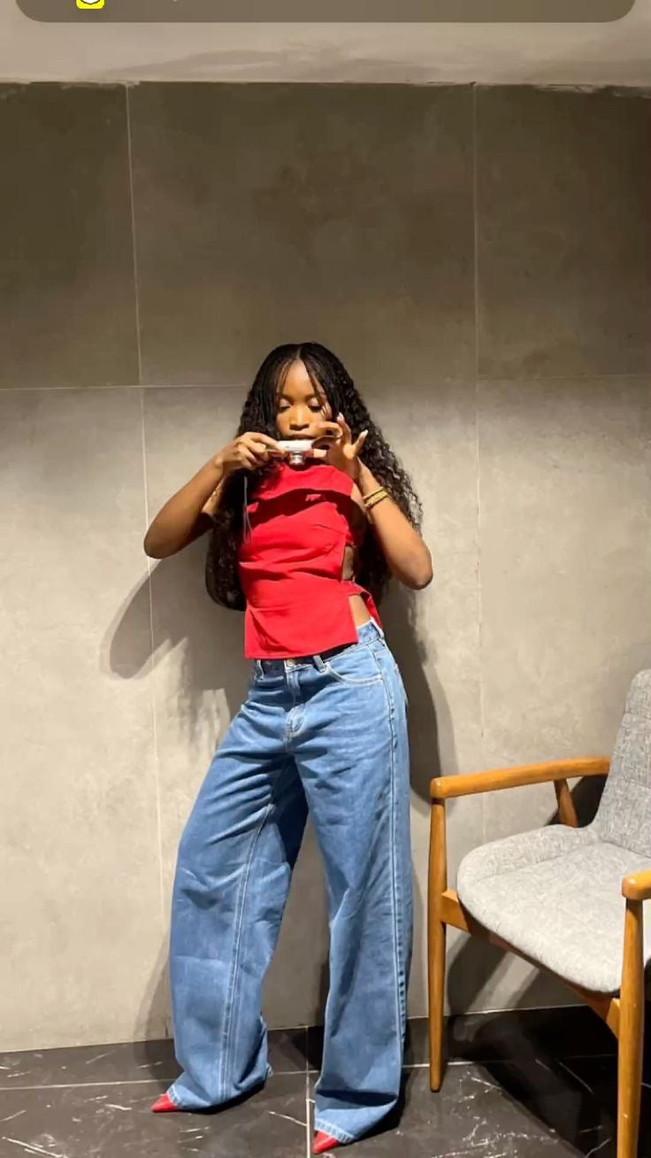 H&M WIDE LEG JEANS - UK 16