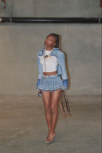 Y2K DENIM SKIRT - UK 8