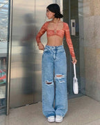 DENIM CO WIDE LEG JEANS