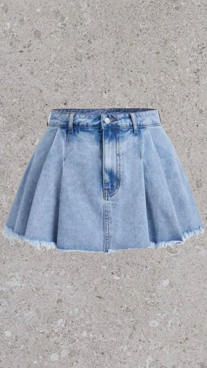 DENIM CO PLEATED SHORT SKIRT - UK 10