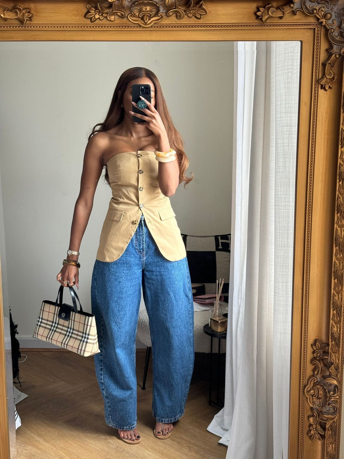 BERSHKA BAGGY LOOSE  FIT BARREL JEANS - UK 8