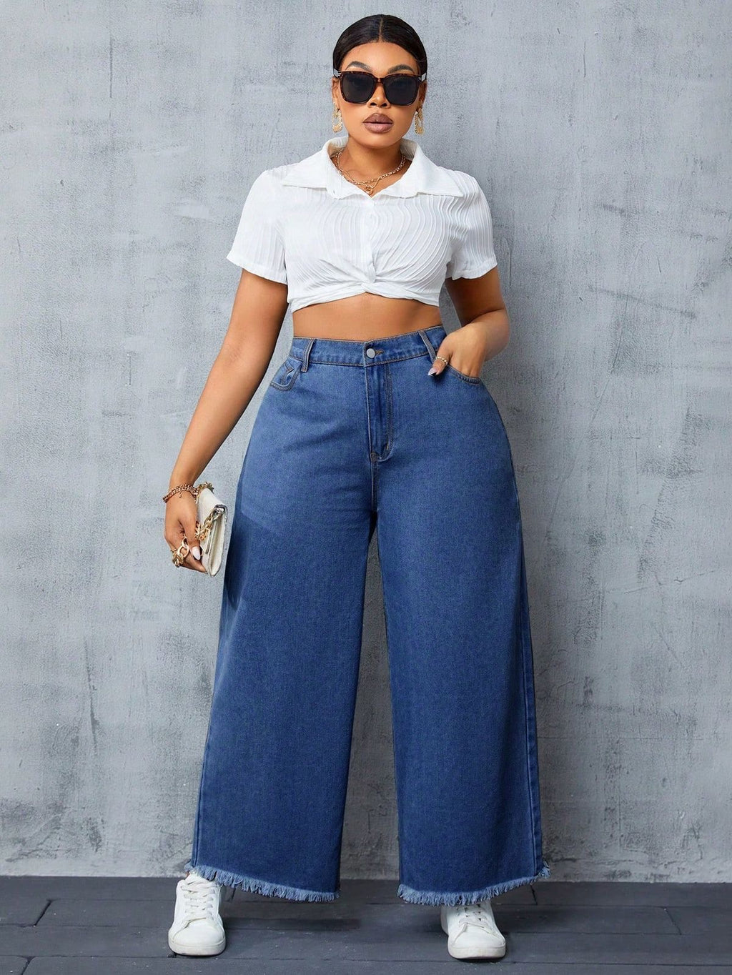 SHEIN CURVE WIDE LEG JEANS - UK 20-22