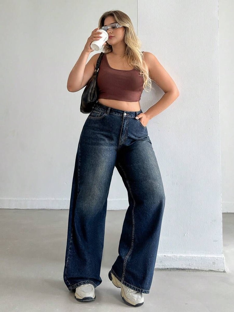 H&M WIDE LEG JEANS - UK 12