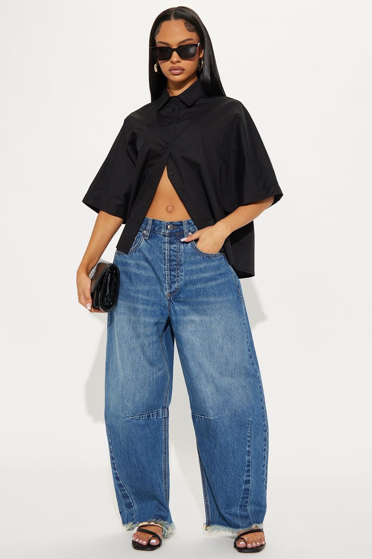BERSHKA BAGGY LOOSE BARREL FIT - UK 10