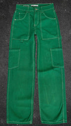 BERSHKA WIDE LEG CARGO JEANS - UK 6