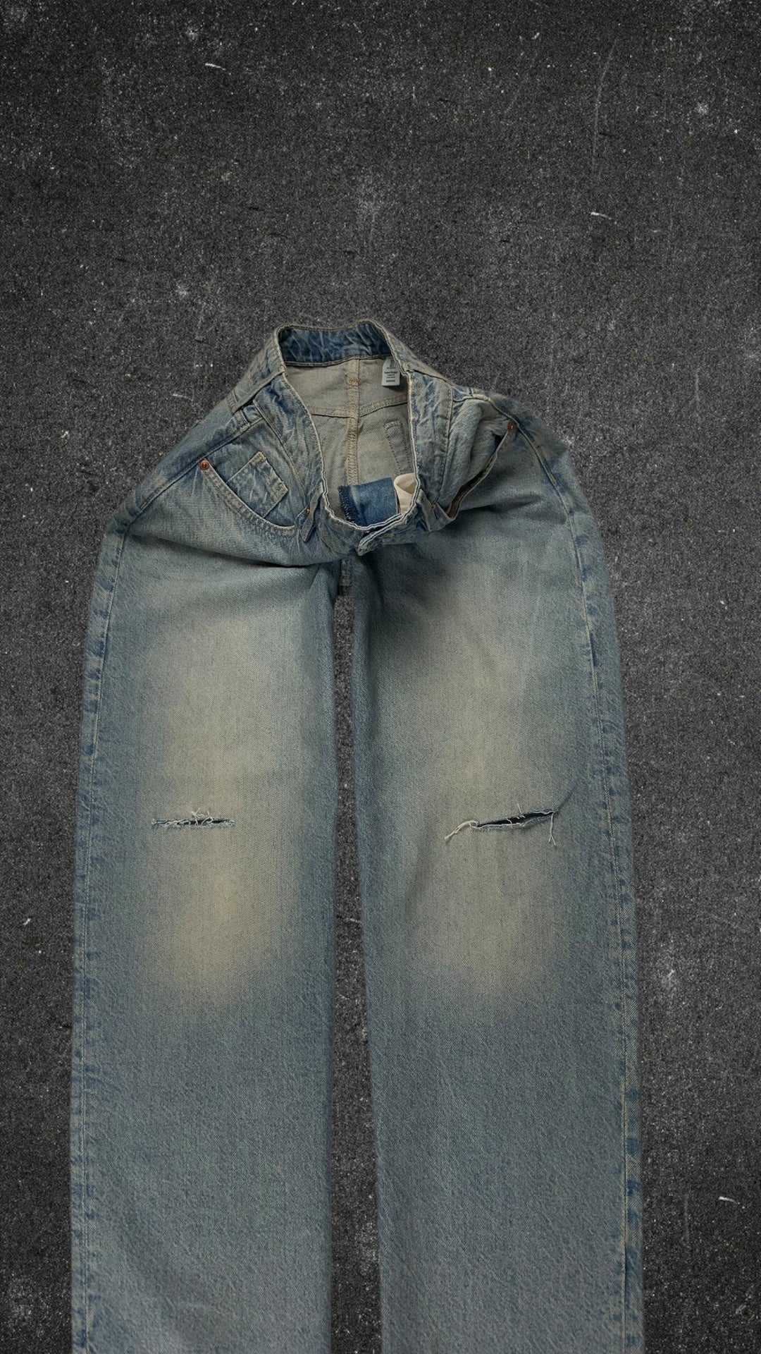 & DENIM SUPER BAGGY MID WAIST STRAIGHT LEG JEANS - UK 10