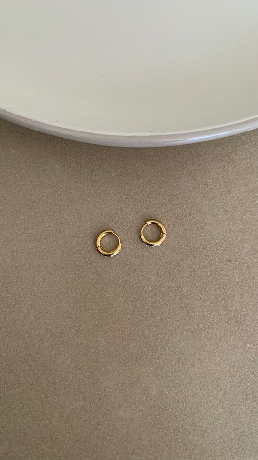 HONEY HUGGIES STONE HOOP EARRINGS