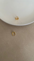 ELLIPTICAL HONEY CURVED  U SHAPED HOOP EARRING