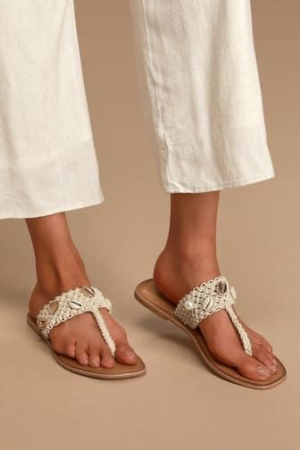 CROCHET SLIP ON THONG MULE