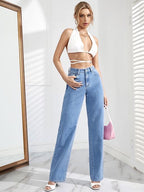 GRUNT ADJUSTABLE WAIST STRAIGHT LEG JEANS - UK 8