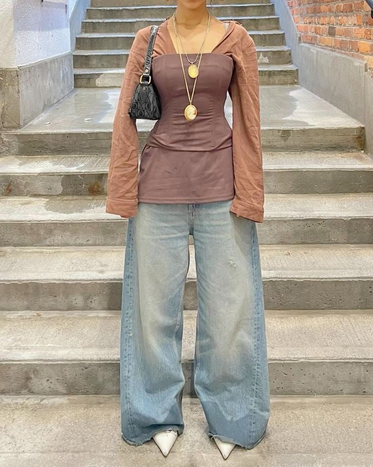 STRADIVARIUS WIDE LEG JEANS - UK 8