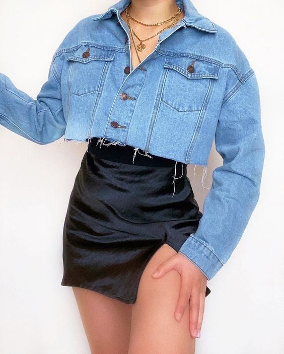 CARDENAS BAGGY CROPPED DENIM JACKET