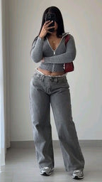 BOOHOO WIDE LEG JEANS - UK 10