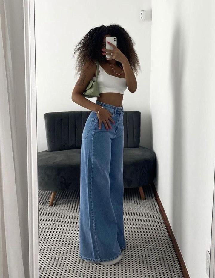 H&M WIDE LEG JEANS - UK 8