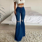 GEORGE BELL BOTTOM STRETCHY DENIM - UK 12