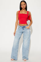 H&M ADJUSTABLE MID WAIST WIDE LEG JEANS - UK 6