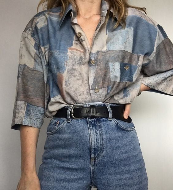 LEARA BUTTON UP VINTAGE SHIRT- UK XL