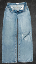 H&M KNEE RIPPED WIDE LEG JEANS - UK 12
