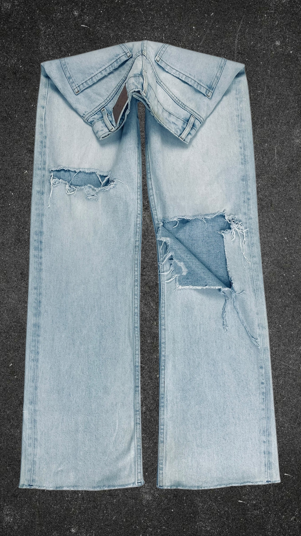 FB SISTER KNEE RIPPED WIDE LEG JEANS - UK 6