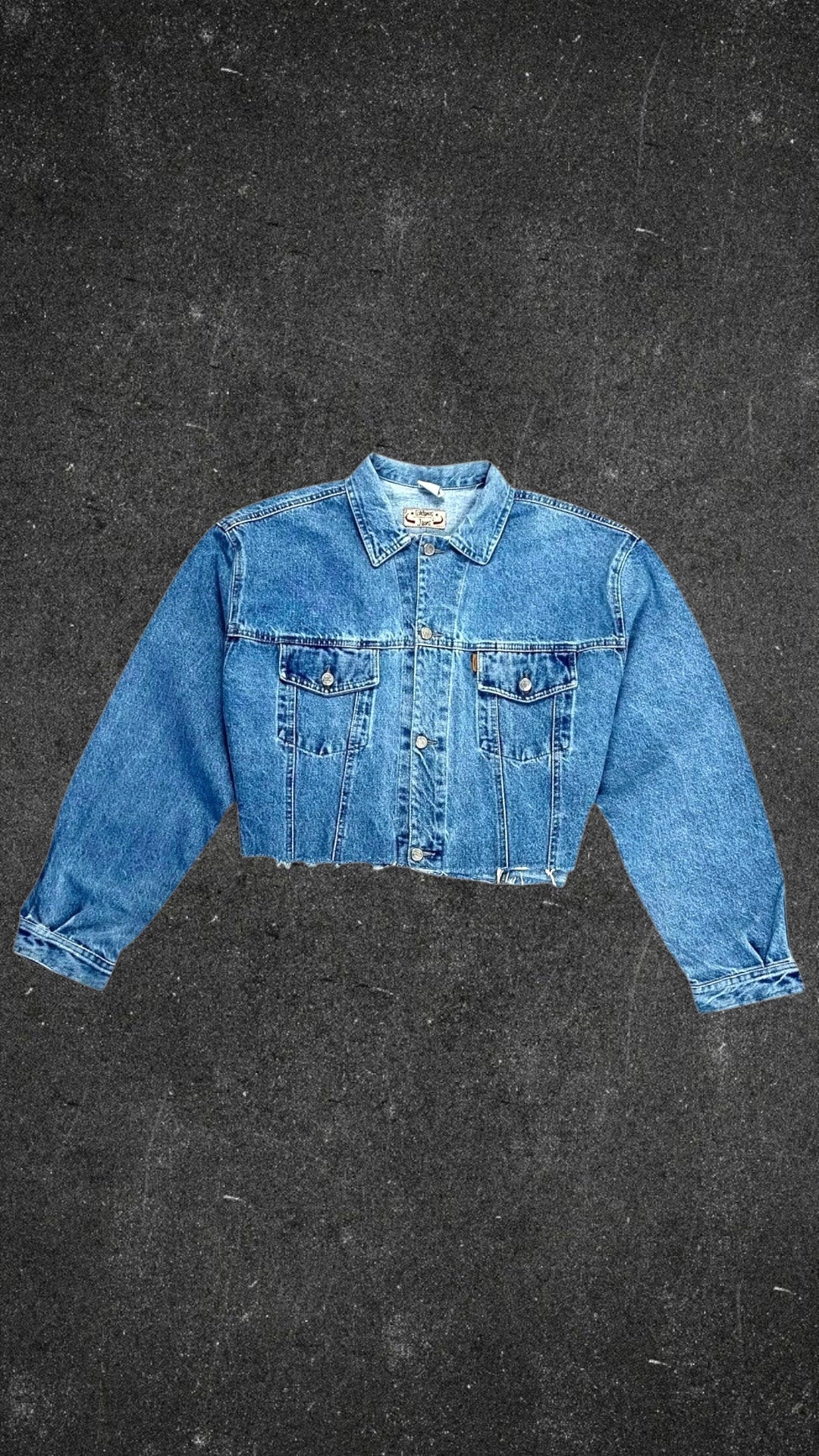 VINTAGE CARDENAS INTERNATIONAL CROPPED DENIM JACKET - UK 14