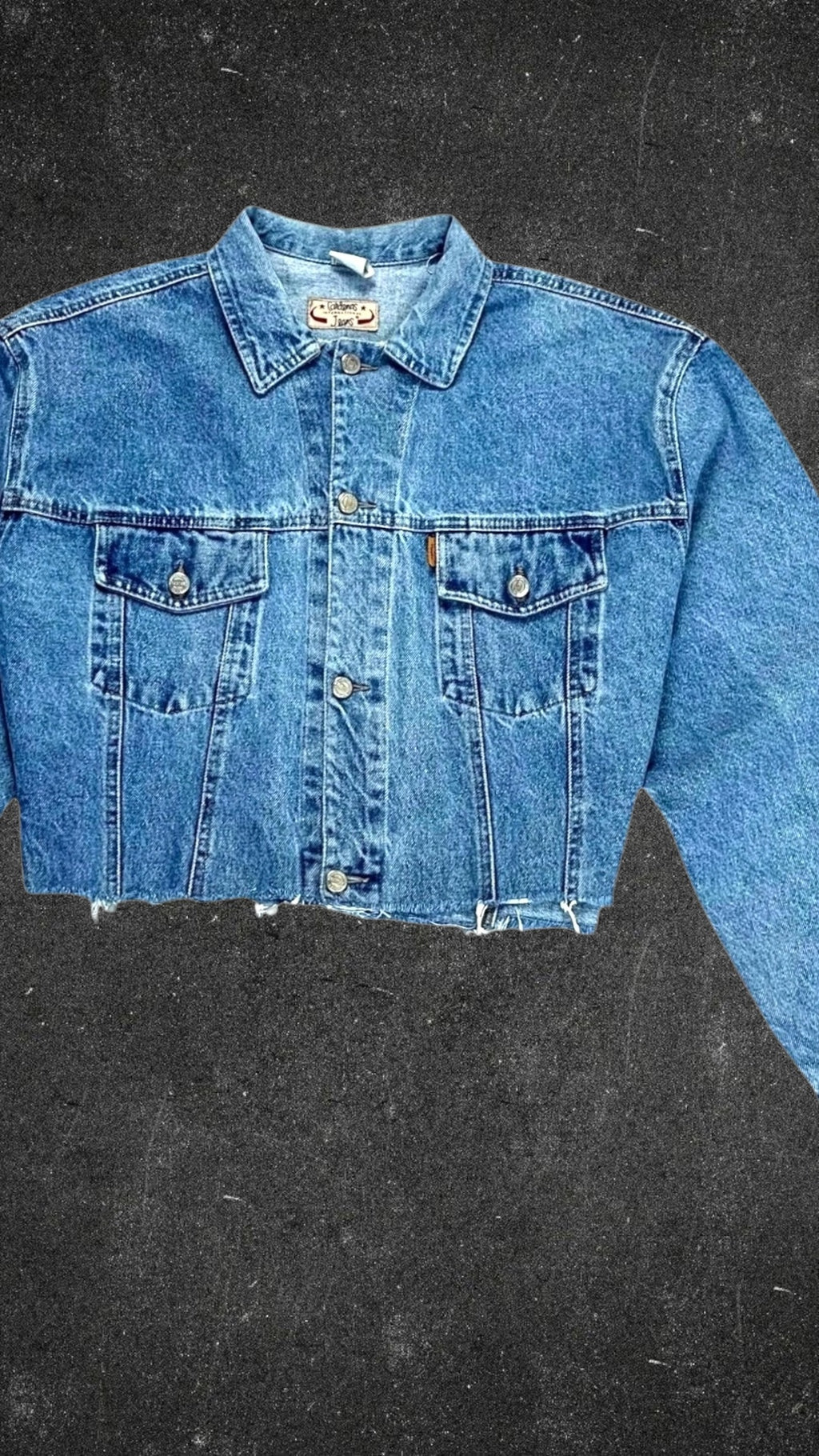 VINTAGE CARDENAS INTERNATIONAL CROPPED DENIM JACKET - UK 14