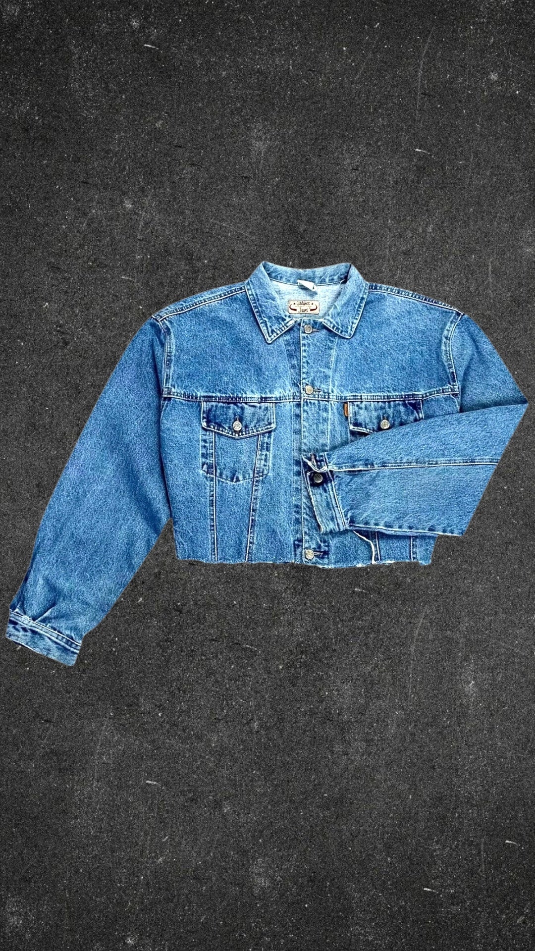 VINTAGE CARDENAS INTERNATIONAL CROPPED DENIM JACKET - UK 14