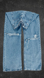 H&M KNEE RIPPED WIDE LEG - UK 4