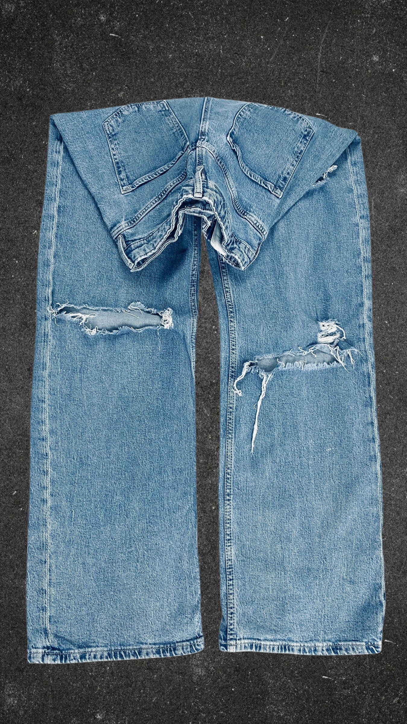 H&M KNEE RIPPED WIDE LEG - UK 4