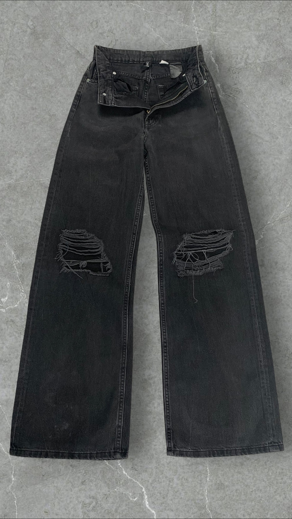 H&M KNEE RIPPED WIDE LEG