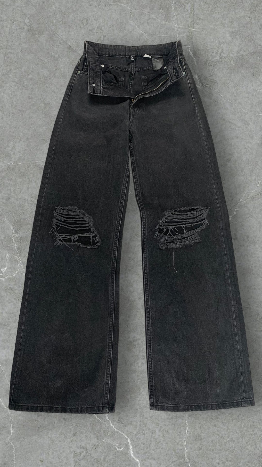 H&M KNEE RIPPED WIDE LEG