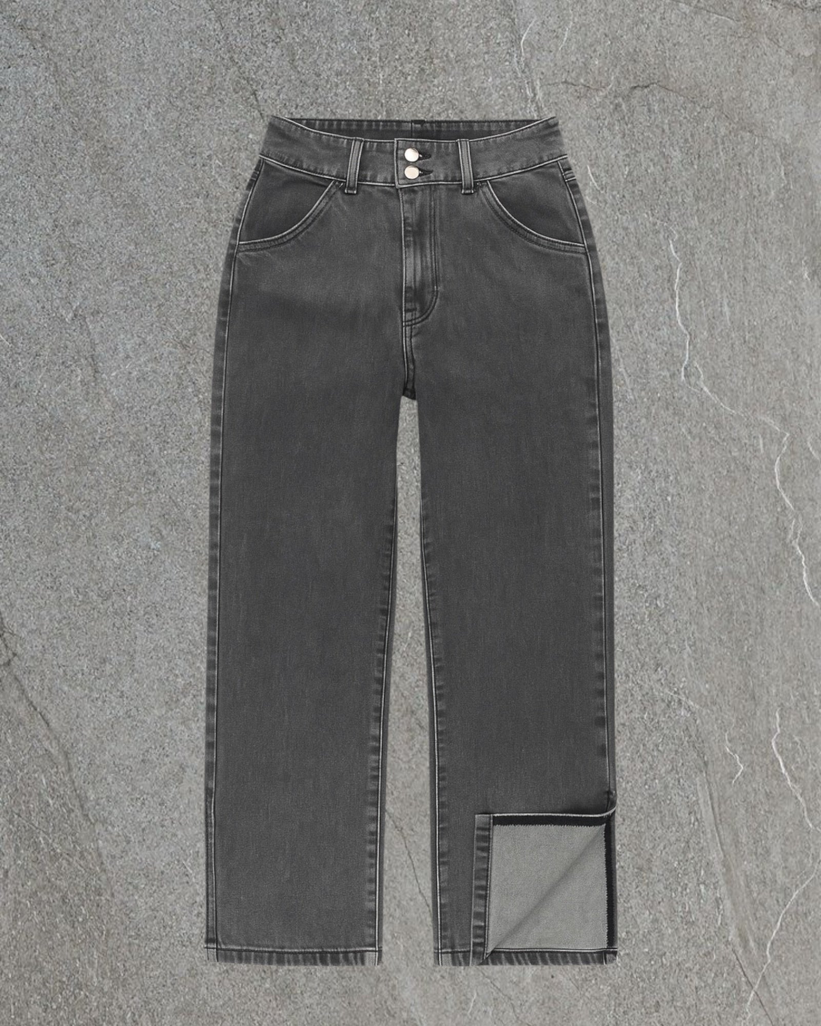 SHEIN SIDE SLIT STRAIGHT LEG JEANS - UK 8