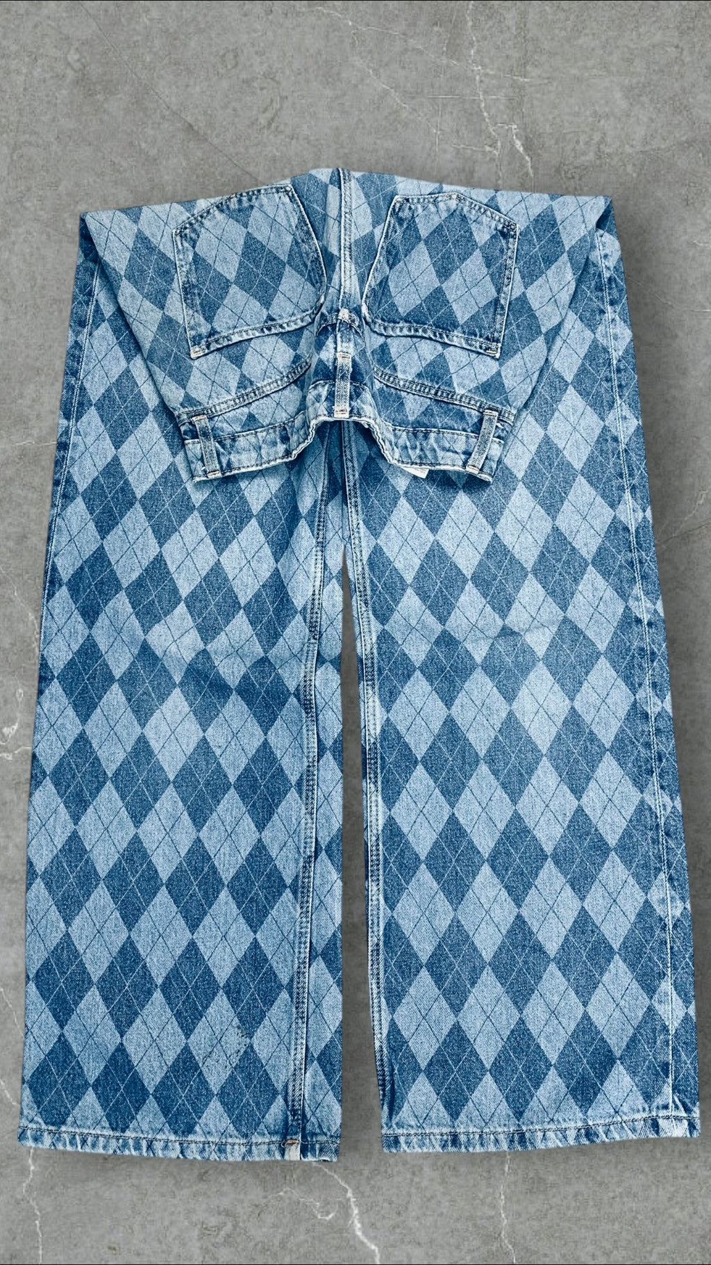 H&M GEOMETRIC TWO TONED  WIDE LEG JEANS