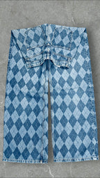 H&M GEOMETRIC TWO TONED  WIDE LEG JEANS