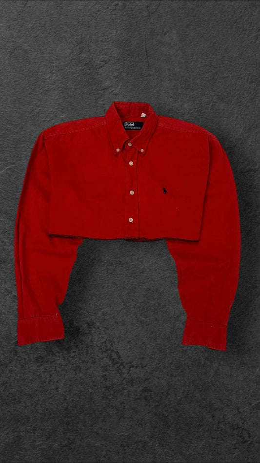 RALPH LAUREN BAGGY CROPPED LONG SLEEVED SHIRT