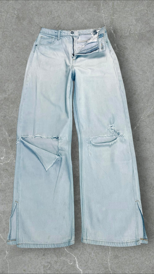 H&M ADJUSTABLE WAIST WIDE LEG JEANS