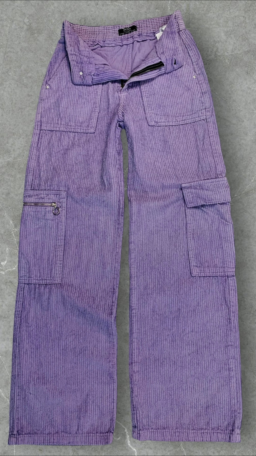 BERSHKA CORDUROY CARGO  WIDE  LEG