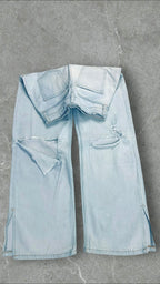 H&M ADJUSTABLE WAIST WIDE LEG JEANS