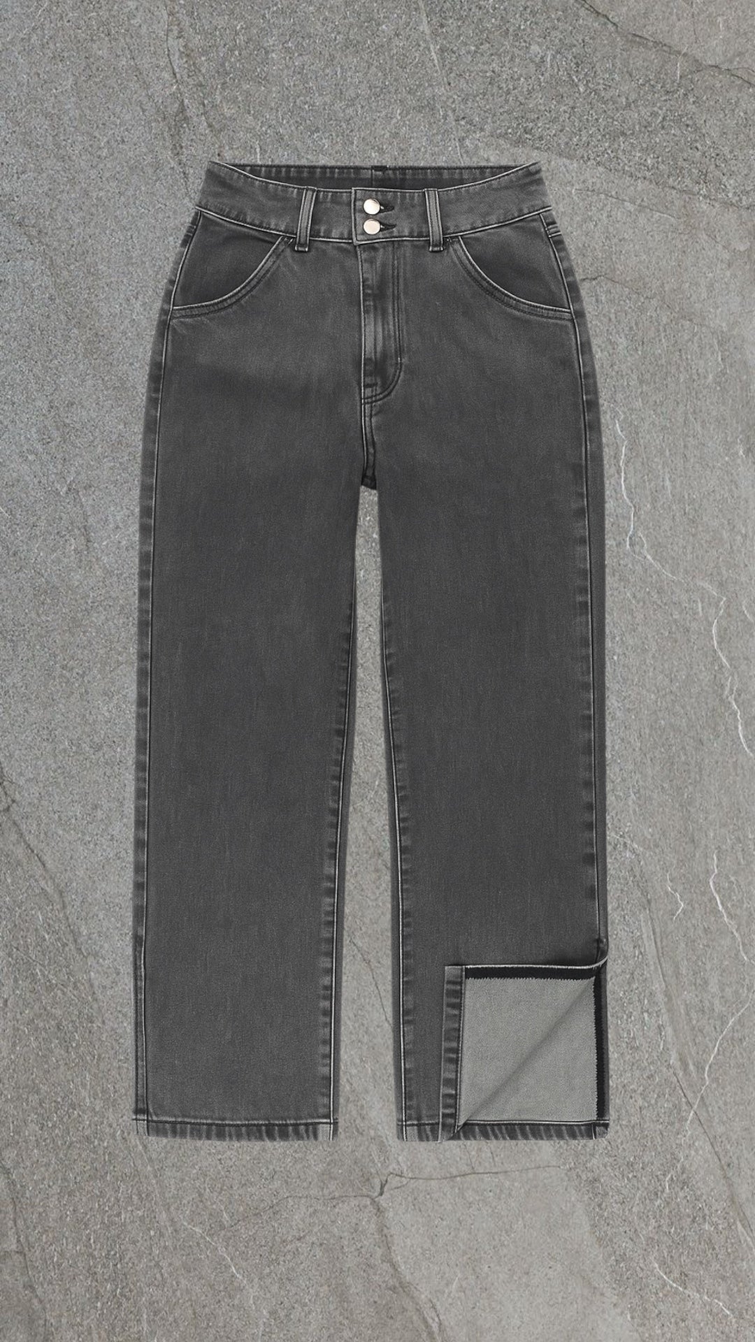 SHEIN SIDE SLIT STRAIGHT LEG JEANS - UK 8