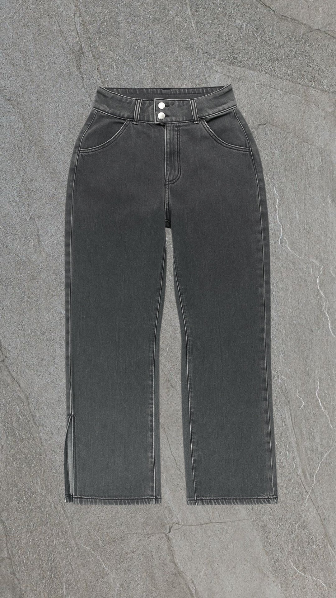 SHEIN SIDE SLIT STRAIGHT LEG JEANS - UK 8