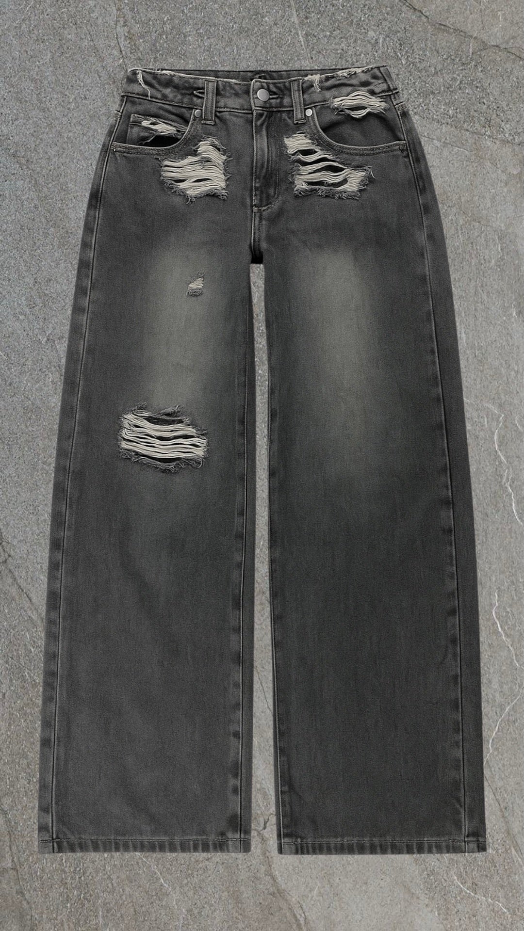 MARSTHELABEL FRAY MID WAIST WIDE LEG JEANS - UK 10