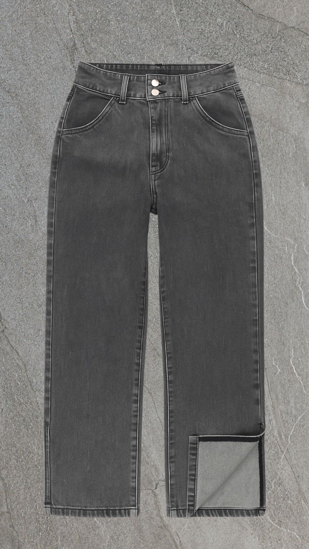 SHEIN SIDE SLIT STRAIGHT LEG JEANS - UK 8