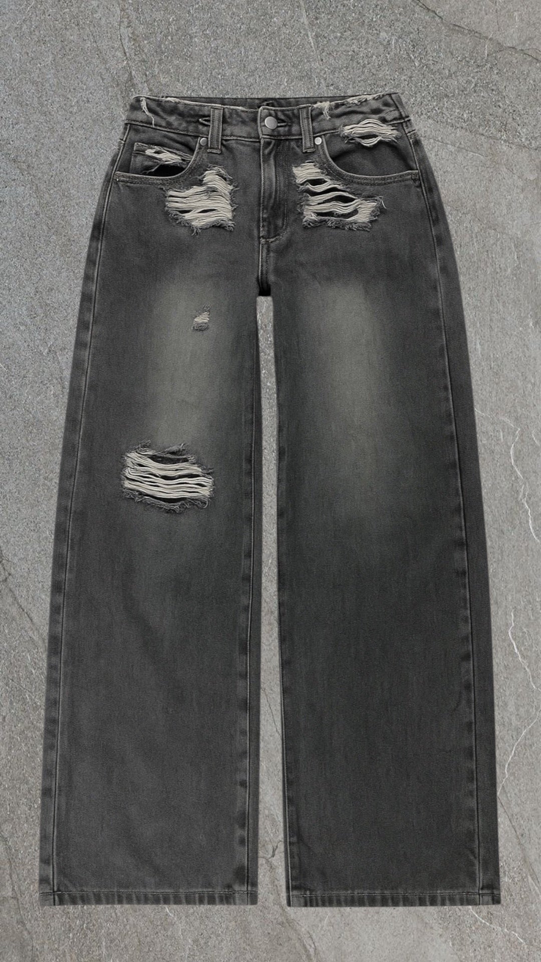 MARSTHELABEL FRAY MID WAIST WIDE LEG JEANS - UK 10