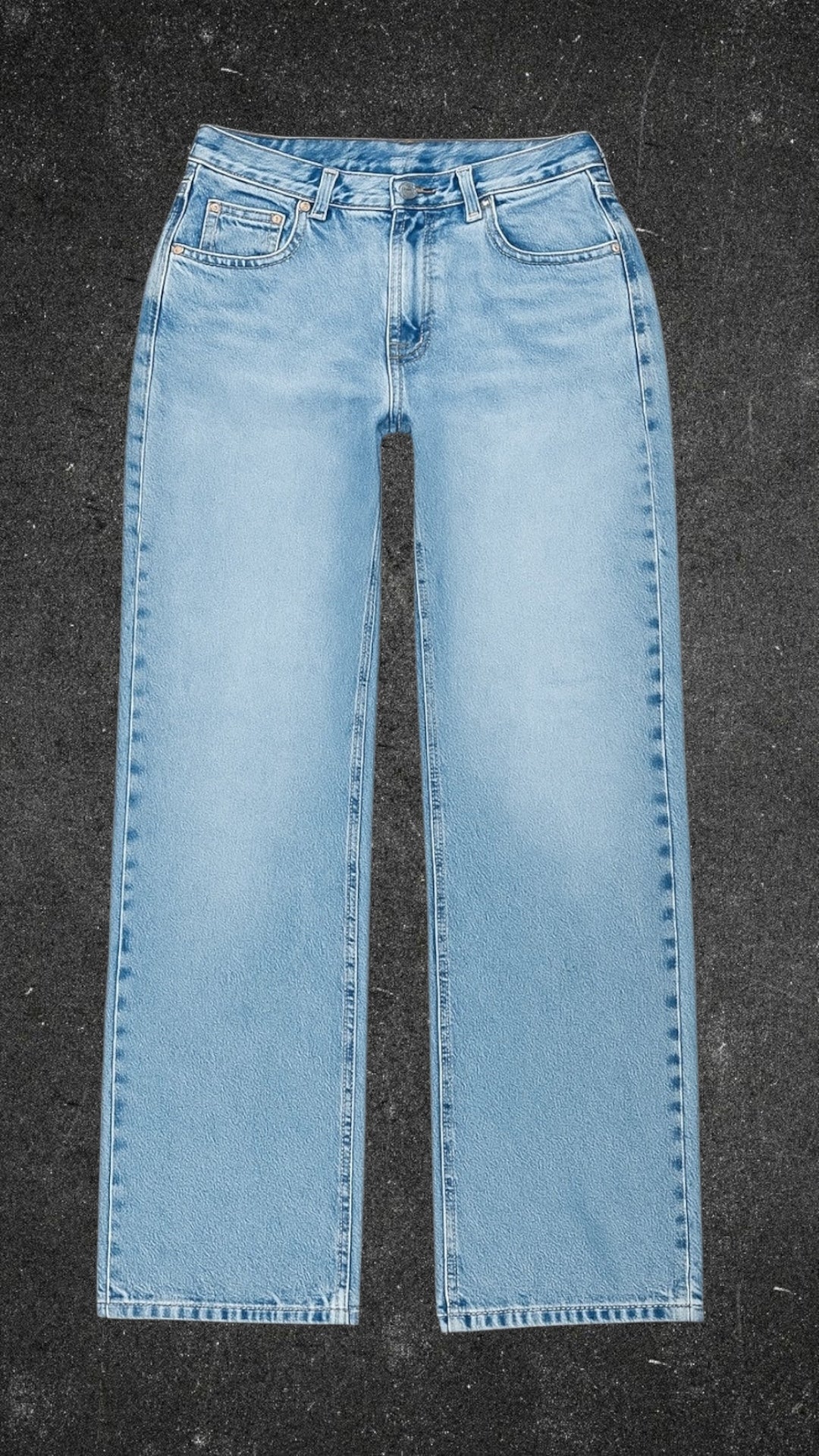 LUCKY BRAND DUNGAREES BY CENE MONTESANO MID WAIST STRAIGHT LEG JEANS - UK 10