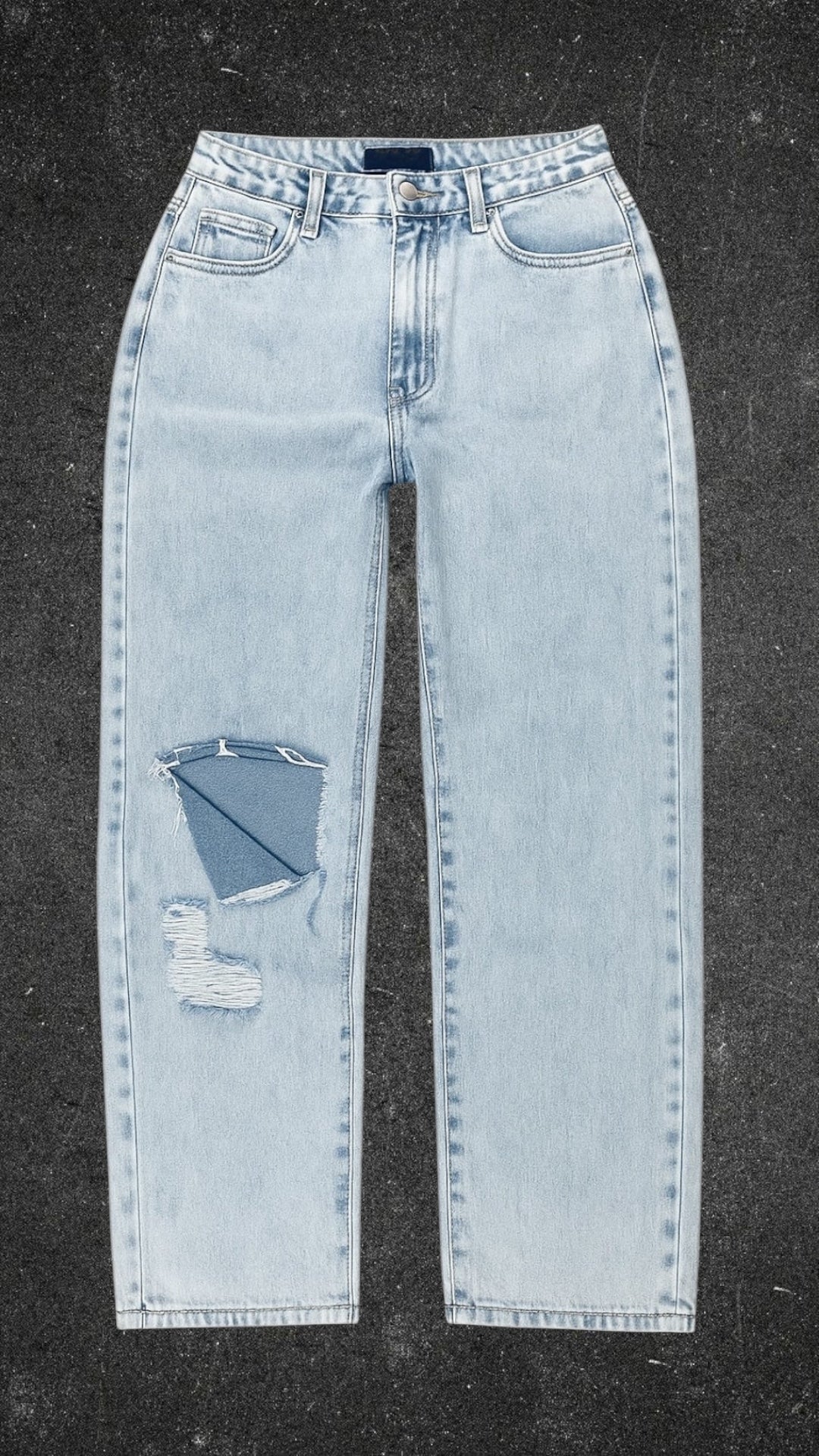 NASTY GAL KNEE RIPPED STRAIGHT LEG JEANS - UK 10