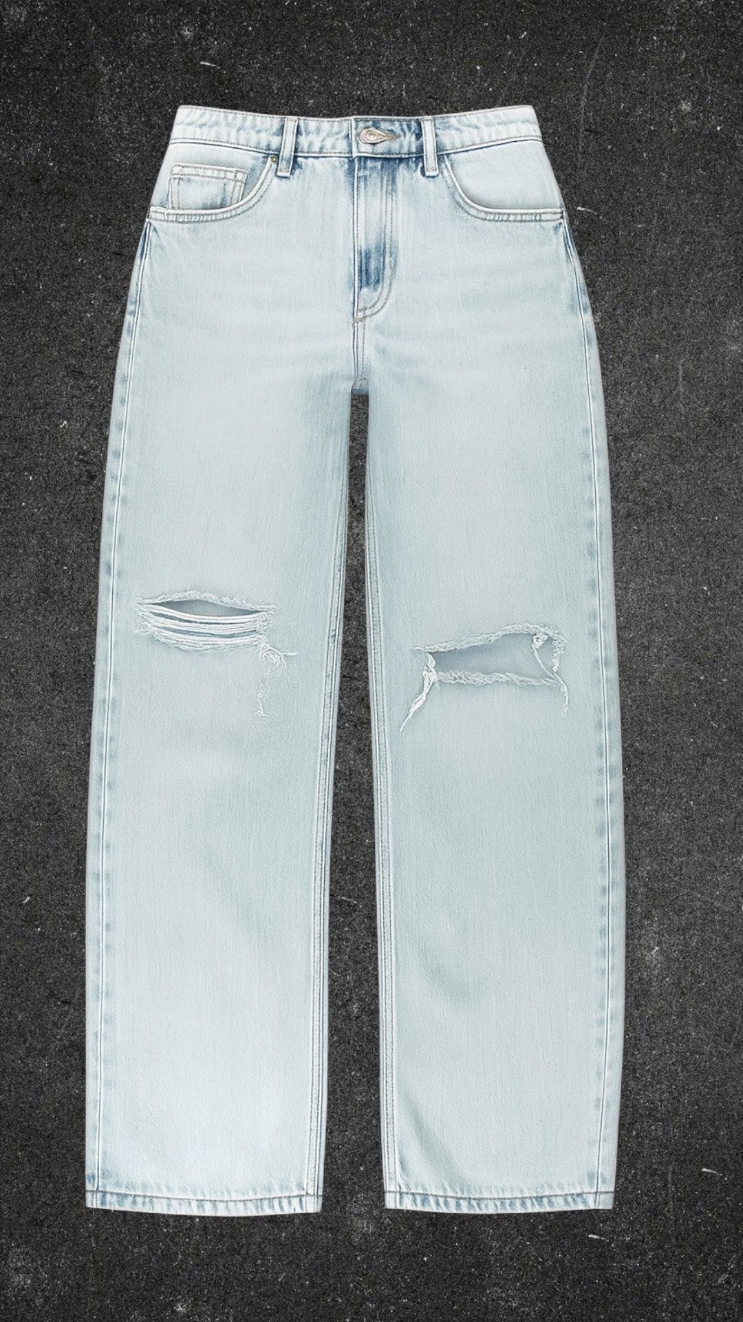 FB SISTERS RIPPED KNEE STRAIGHT LEG JEANS - UK 4